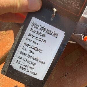 REDCAMP Outdoor Suction Anchor Set - Black